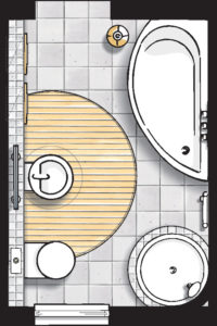 Badideen Grundriss Bad mit Dusche und Badewanne