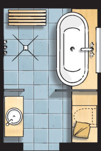 Badideen Grundriss Badezimmer mit Badewanne