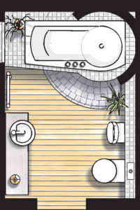 Badideen Grundriss Badezimmer mit Badewanne