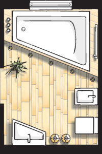 Badideen Grundriss Badezimmer mit Badewanne