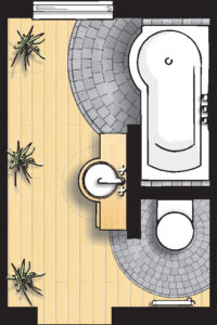 Badideen Grundriss Badezimmer mit Badewanne