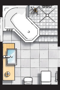 Badideen Grundriss Badezimmer mit Dusche und Badewanne