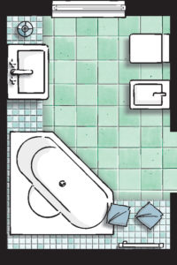 Badideen Grundriss Badezimmer mit Badewanne