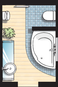 Badideen Grundriss Badezimmer mit Badewanne