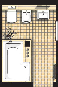 Badideen Grundriss Badezimmer mit Badewanne