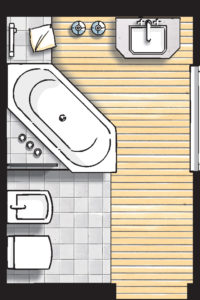 Badideen Grundriss Badezimmer mit Badewanne