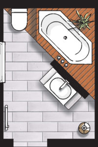 Badideen Grundriss Badezimmer mit Badewanne