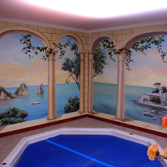 Wandgestaltung Pool